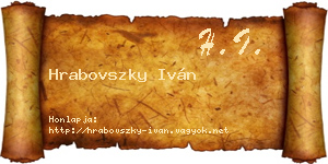 Hrabovszky Iván névjegykártya