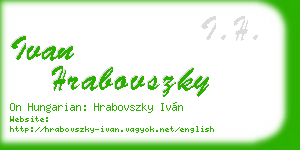 ivan hrabovszky business card