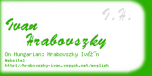ivan hrabovszky business card